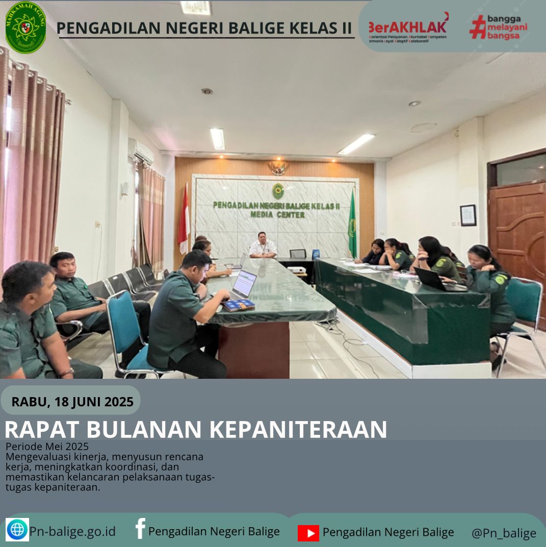 RAPAT BULANAN KEPANITERAAN PERIODE MEI 2025